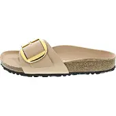 Birkenstock für Damen. 1026496 Leder-Sandalen Madrid Big Buckle (Schmale Passform) beige (36), Wohnung, Keine, Lässig