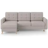 Beautysofa Ecksofa VINCI mit Schlaffunktion und Bettkasten, Cappuccino Velo 624, Uniwersalle Ottomane