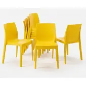 GRAND SOLEIL 22er Set Rome stapelbare Stühle aus Polypropylen - Gelb