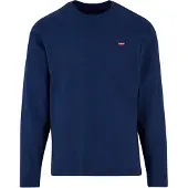 Levi's Langarmshirt , Herren, Gr. S, blau (navy), Jersey, Obermaterial: 100% Baumwolle, bestickt, unifarben, normal hüftbedeckend, Rundhals, Shirts Langarmshirt, mit Logo-Applikation, Topseller