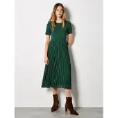Apricot Midikleid "Kleid im Materialmix" mit Strickoberteil und Plisseerock