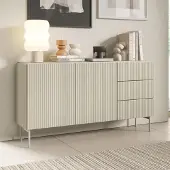 Ravio Sideboard MUTI 147 cm kaschmir riffeloptik 3 schubladen push-to-open
