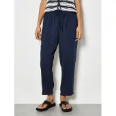 Apricot Leinenhose "Jogginghose aus Leinen" mit Ziernaht-Einsätzen