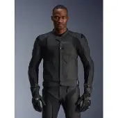 Alpinestars Dusk Airflow perforierte Motorrad Lederjacke, schwarz, 56