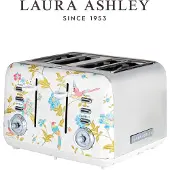 Laura Ashley - Küchengeräte - 4-Scheiben Toaster Elveden Weiß von VQ