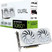 Asus Dual -RTX5060TI-O16G-WHITE, GeForce RTX 5060 Ti, 16 GB, GDDR7, 128 Bit, 7680 x 4320 Pixel, PCI Express 5.0