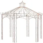 vidaXL Gartenpavillon Antikbraun 4 m Eisen