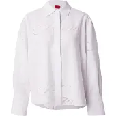 HUGO für Damen. 50562585 Bluse Echinacea Druck weiß (42), Lässig, Viskose, Langarm