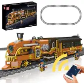 Mould King 12046 Steam Punk Zug mit Wagen - Klemmbausteine Set (1954 Teile)