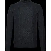 KnowledgeCotton Apparel - Cotton Cable Crew Neck - Wollpullover Gr M blau