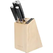 KitchenAid Messerblock Gourmet Birke-Edelstahl 6-tlg - Messerset mit Schleifer