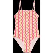 Roxy Badeanzug "Bold Waves One-Piece", Kinder, Gr. 10(140-148cm), bunt (papaya bold waves), Obermaterial: 70% Nylon, 23% Nylon, 7% Elasthan., Badeanzüge Badeanzug
