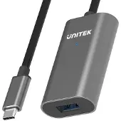 UNITEK U304A, 5 m, USB C, USB A, USB 3.2 Gen 1 (3.1 Gen 1), 5 Gbit/s, Grau