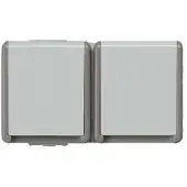 Siemens 5UB4725 DELTA fläche IP44 AP SCHUKO-Steckdose 2-fach waagerecht mit erh. Berührungsschutz