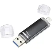 Hama USB-Stick "Laeta Twin, USB 3.0", schwarz, 128 GB, USB-Sticks, USB-Stick