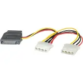 Secomp Y-Adapterkabel SATA / 3x 4 pol. HDD, 0,2 m