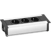 Evoline Frame-Dock Einbau Steckdosenleiste 3-fach Schukosteckdose Alu