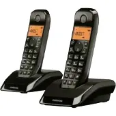 Motorola S12 Duo, DECT-Telefon, Kabelloses Mobilteil, Anrufer-Identifikation, Schwarz