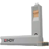 Lindy 40428, Türblockierschlüssel, USB Typ-C, Grau, Orange, 4 Stück(e), 10 g