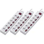Renkforce RF-3187664 Überspannungsschutz-Steckdosenleiste Weiß 3 St.