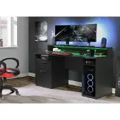 Forte Gamingtisch "Tezaur", schwarz, B:160cm H:91cm T:72cm, Tische, Gamingtisch, wahlweise mit RGB-Beleuchtung
