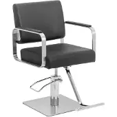 Physa OTLEY Friseur- und Kosmetikstuhl mit Fußstütze – schwarz und silber
