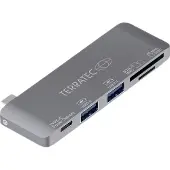 Terratec 283005, USB 3.2 Gen 1 (3.1 Gen 1) Type-C, Grau, MMC, MicroSDXC, SDXC, USB 3.2 Gen 1 (3.1 Gen 1) Type-A, USB 3.2 Gen 1 (3.1 Gen 1) Type-C, CE, USB