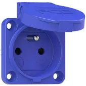 PC Electric PCE 104-0bsc Schutzkontakt-Anbausteckdose 50x50 fb Shutter IP54 seitlich (blau) 1040bsc