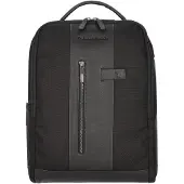 Piquadro Brief 2 Laptoprucksack 15,6" aus rezykliertem Stoff mit iPad Schwarz