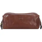 The bridge Story Viaggio Leder-Kulturbeutel 22cm Braun/Gold