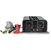 Nedis Power Inverter reine Sinus-Wellen - Eingangsspannung: 12 V DC - Geräteausgangsanschluss: Type F (CEE 7/3) / USB-A / 1x USB-C - 230 V AC 50 Hz - 1000 W - Spitzenleistung: 2000 W - Schraubklemme