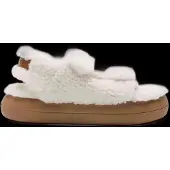 Moon Boot für Damen. 80D2420020 Off-white Sandalen aus Shearling-Leder (36), Weiß, Wohnung, 1 bis 3 cm, Klettverschluss, Lässig