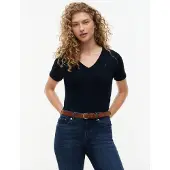 Tommy Hilfiger "CODY V-NECK SHORT SLEEVE" mit V-Ausschnitt, Baumwolle, Slim Fit