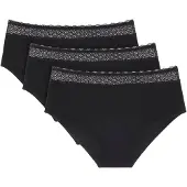 Triumph Midislip "Feel of Modal Midi 3P", Damen, Gr. XS, schwarz, Single Jersey, Obermaterial: 87% Modal, 13% Elasthan, unifarben, körpernah, Unterhosen Midislip, sehr weich, höherer Schnitt