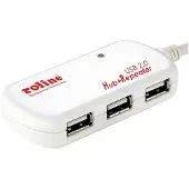 Roline USB 2.0 4-Port Hub mit Repeater, 12 m