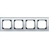 Merten 489460 M-PLAN-Echtglasrahmen, 4fach, Diamantsilber