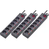 Renkforce RF-3050852 Überspannungsschutz-Steckdosenleiste 6fach Schwarz Schutzkontakt 3 St.