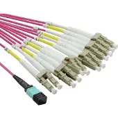 Value MPO-Fanout-Kabel 50/125µm OM4, MPO/12x LC, violett, 2 m