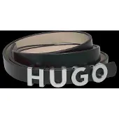 HUGO Ledergürtel "Zula Belt 1,5cm", Damen, Gr. 95, schwarz (schwarz 001), Leder, unifarben, Gürtel Ledergürtel, Verschluss im Schriftzug