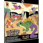 Janod Sticker-Set - wiederverwendbare Dino-Sticker - kreatives Spielzeug ab 2 Jahren