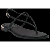 Tommy Hilfiger Leather TH Monogram Gold-Tone Heel Sandals, Sandalen, Weiblich, Erwachsener, Schwarz, Schnallenverschluss, Leder