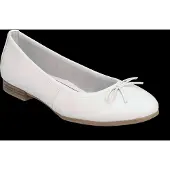 Tamaris Ballerina , Damen, Gr. 39 (5,5/6), Textil, weiß, Leder, unifarben, Schuhe Ballerina, Flats, Slipper, Businessschuh mit dekorativer Schleife