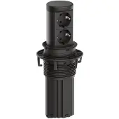 Bachmann ELEVATOR 2 versenkbare Steckdose 2-fach, 2x CEE7/3, 0,5m, Schwarz matt...