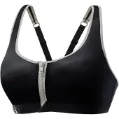 LASCANA Sport-BH ACTIVE, Damen, Gr. 75, Cup B, schwarz (schwarz, grau), Microtouch, Obermaterial: 75% Polyamid, 25% Elasthan, BHs Sport-BH, mit Reißverschluss und integriertem Schalen-BH