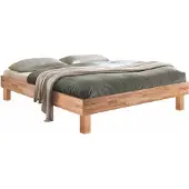 Hasena Holzbett "Rapallo", beige (kernbuche natur, geölt), B:146cm H:36cm L:205cm, Kernbuche massiv, Betten, Holzbett, Fußhöhe 20 cm
