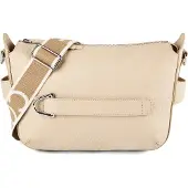 Coccinelle Gretel Ribbon Umhängetasche beige Sandshell genarbt
