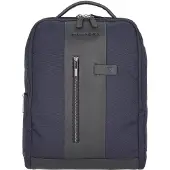 Piquadro Brief 2 Laptoprucksack 15,6" aus rezykliertem Stoff mit iPad Blau