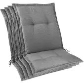 Beautissu HighLux NL Niedriglehner Auflage, 105x50x7cm, Hellgrau, 4er Set
