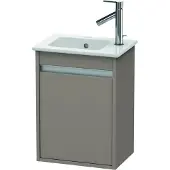 Duravit Ketho Waschtischunterbau wandhängend, 400x550x285 mm, eine Tür, Anschlag links, für ME by Starck 072343, KT6417L4343, Farbe: Basalt Matt Dekor