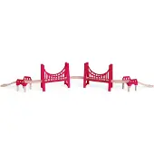 Hape Spielzeugeisenbahn-Brücke "Große Doppel-Hängebrücke", bunt, Spielzeugeisenbahn-Erweiterungen, KinderH:20cm L:130cm T:20cm, Holz, Kunststoff, Spielzeugeisenbahn-Brücke, H:20cm L:130cm T:20cm